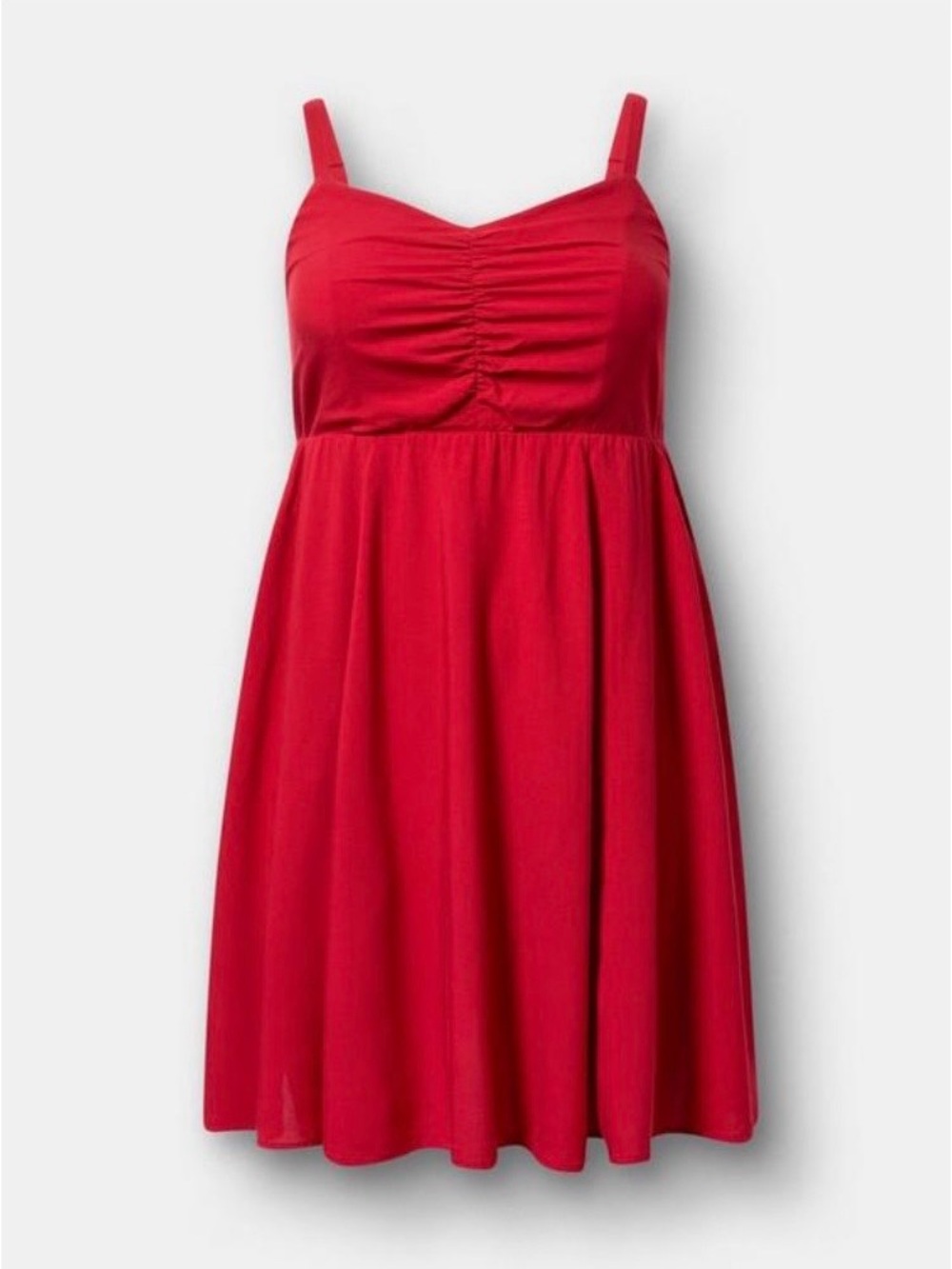 torrid Red Mini Sundress with Ruched Bodice